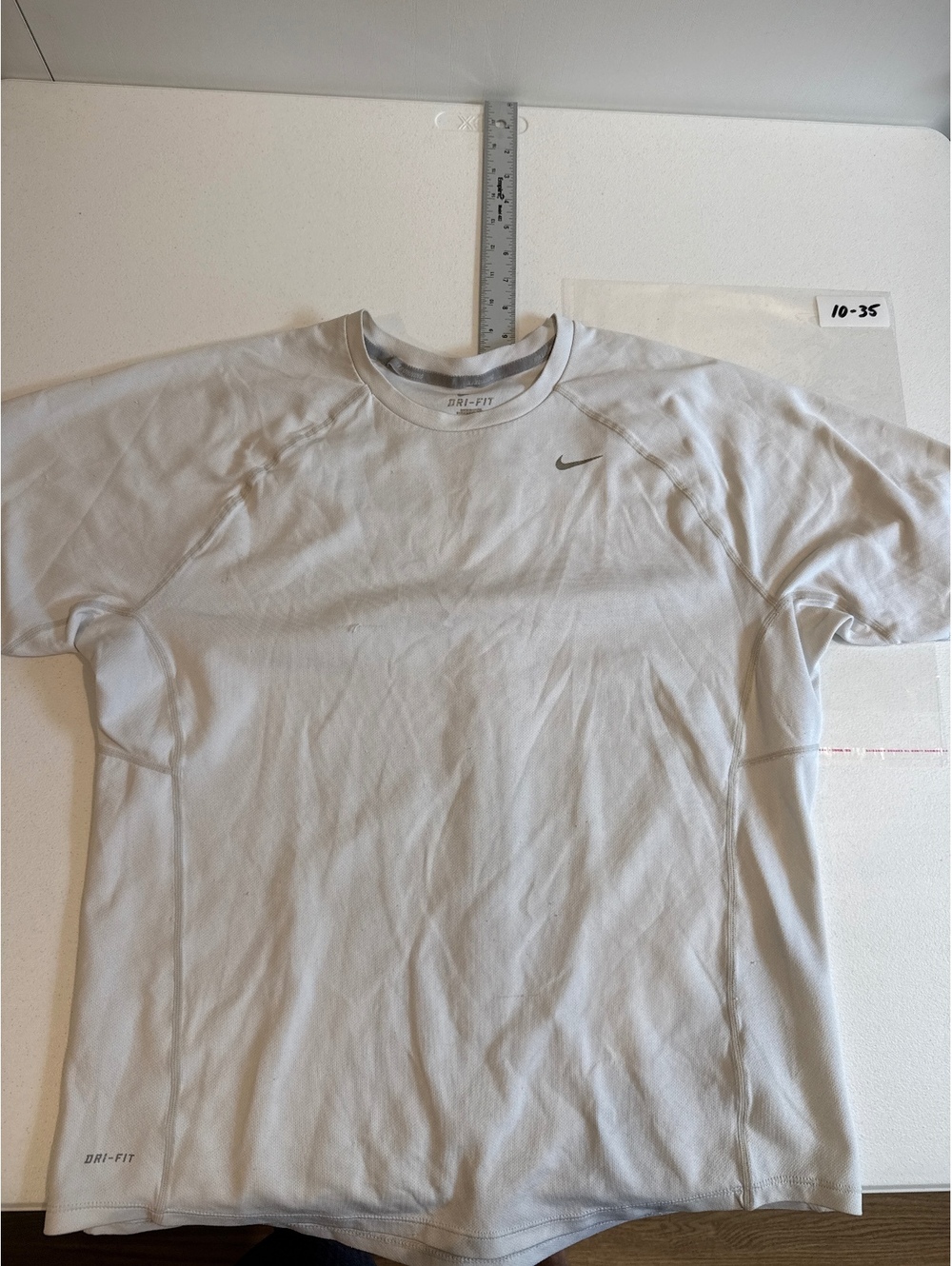 NIKE ATHLETIC RUNNING SHIRT WHITE SIZE LARGE